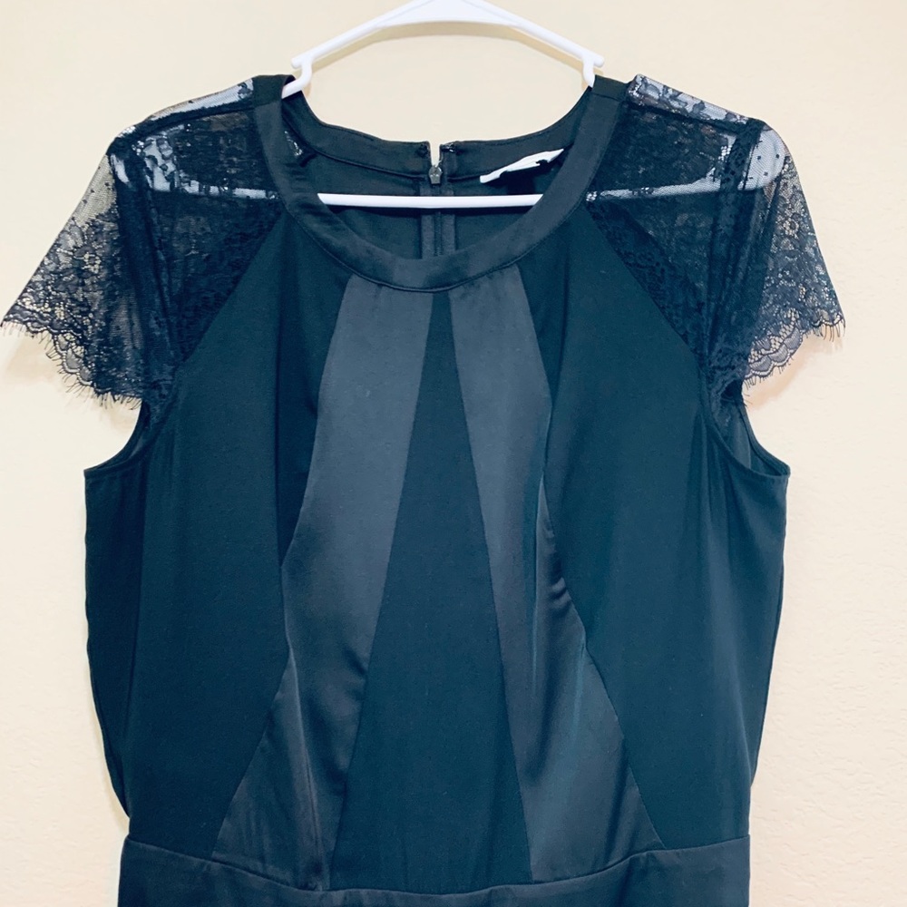 New York & Company Black Satin Jumpsuit